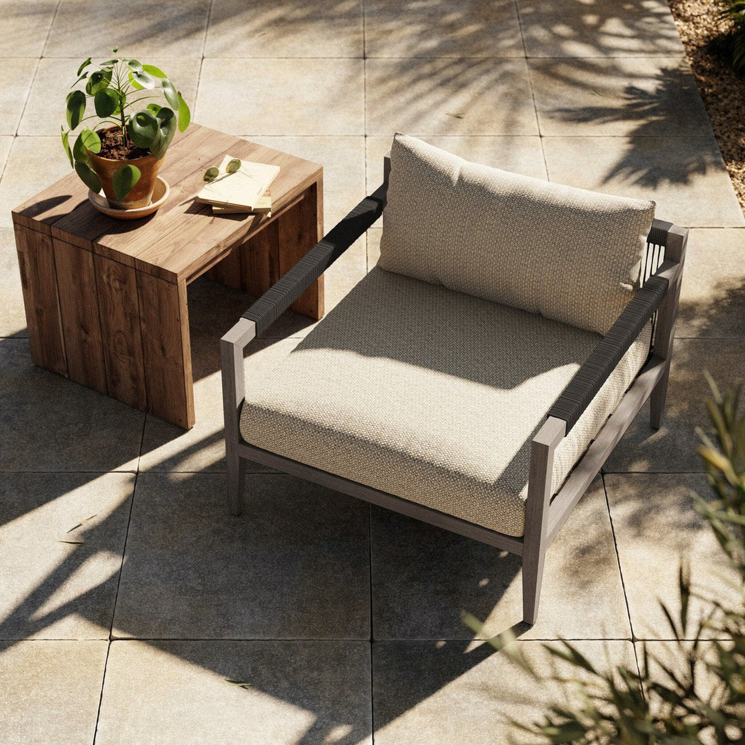 Everly Outdoor Chair, Weathered Grey - Faye Sand