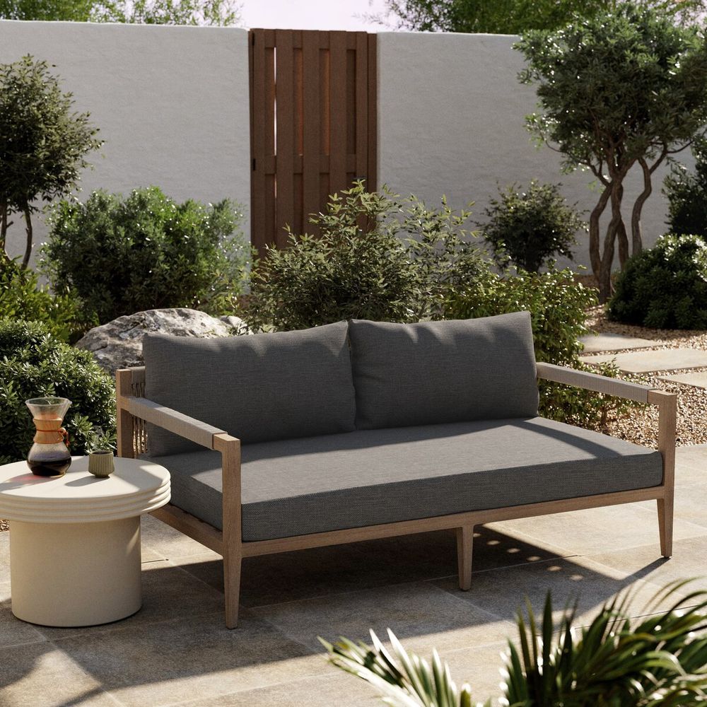 Outdoor Sofas & Sectionals Sheffield Outdoor Sofa, Washed Brown - 63" - Charcoal
