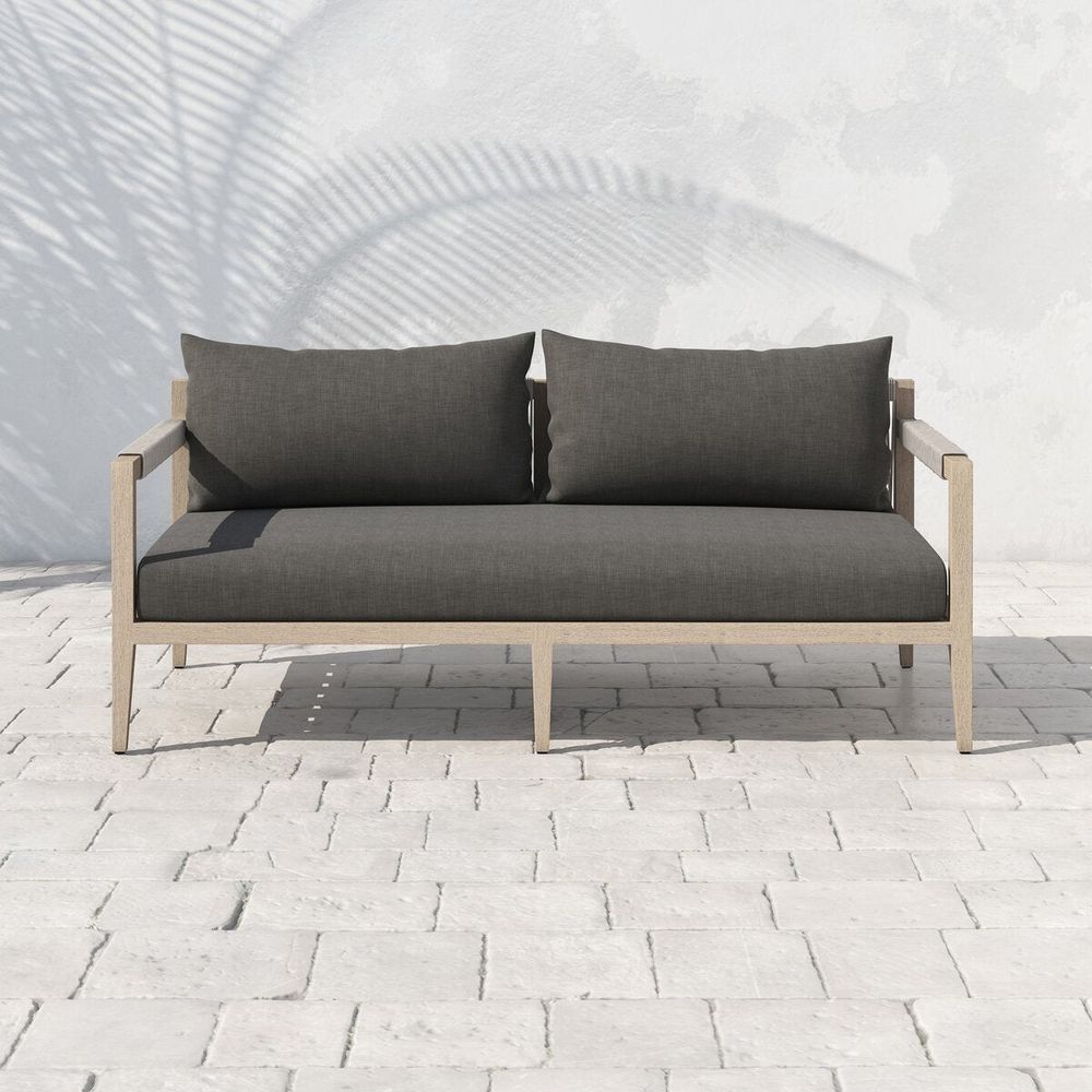 Outdoor Sofas & Sectionals Sheffield Outdoor Sofa, Washed Brown - 63" - Charcoal