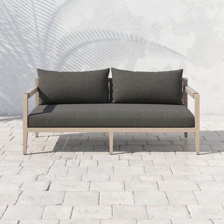 Outdoor Sofas & Sectionals Sheffield Outdoor Sofa, Washed Brown - 63" - Charcoal