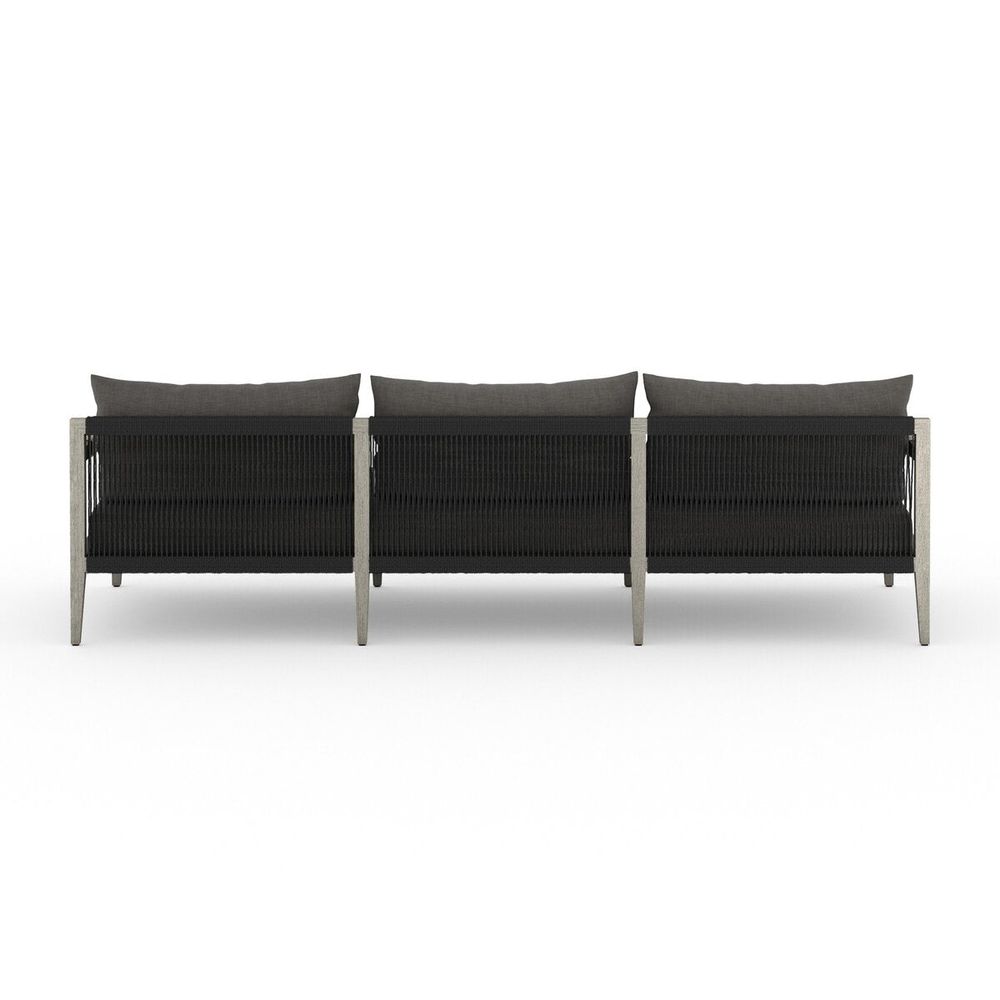 Sheffield Outdoor Sofa, Weathered Grey - 93" - Charcoal