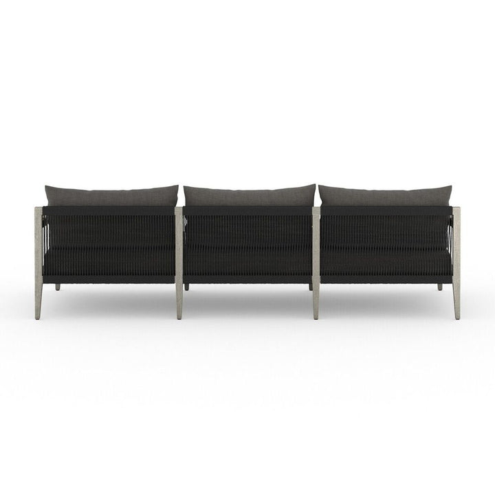Sheffield Outdoor Sofa, Weathered Grey - 93" - Charcoal