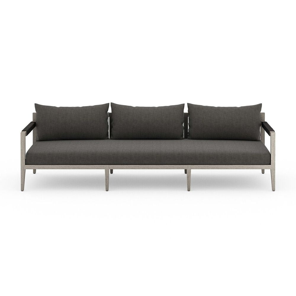 Outdoor Sofas & Sectionals Sheffield Outdoor Sofa, Weathered Grey - 93" - Charcoal