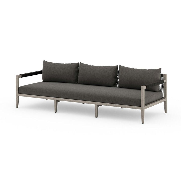 Outdoor Sofas & Sectionals Sheffield Outdoor Sofa, Weathered Grey - 93" - Charcoal