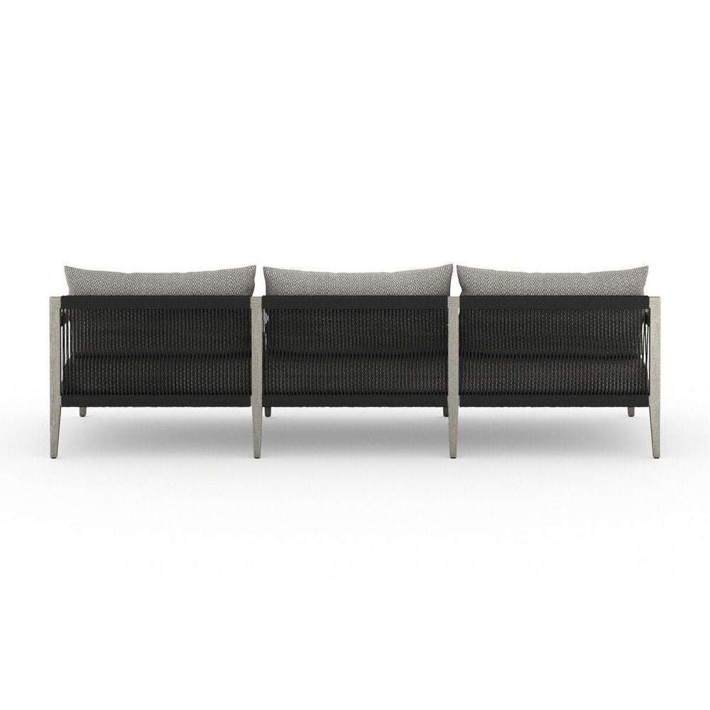 Sheffield Outdoor Sofa, Weathered Grey - 93" - Faye Ash