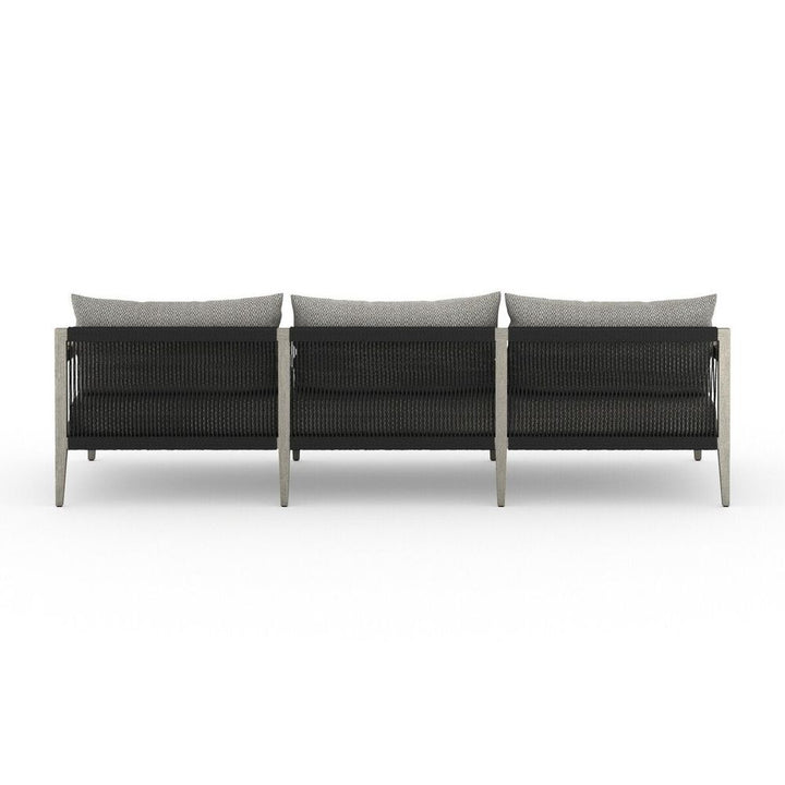 Sheffield Outdoor Sofa, Weathered Grey - 93" - Faye Ash