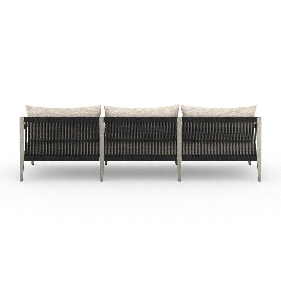 Everly Outdoor Sofa, Weathered Grey - Faye Sand