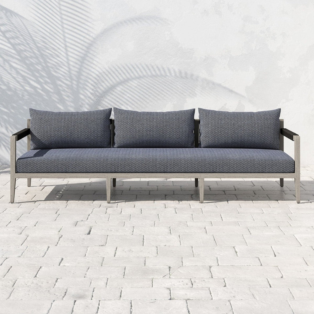 Everly Outdoor Sofa, Weathered Grey - Faye Sand