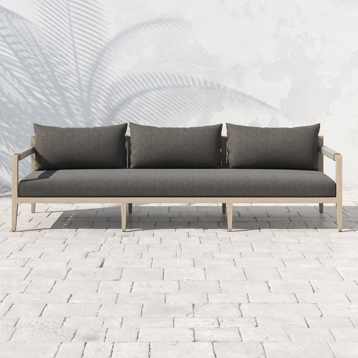 Everly Outdoor Sofa, Washed Brown - Venao Charcoal