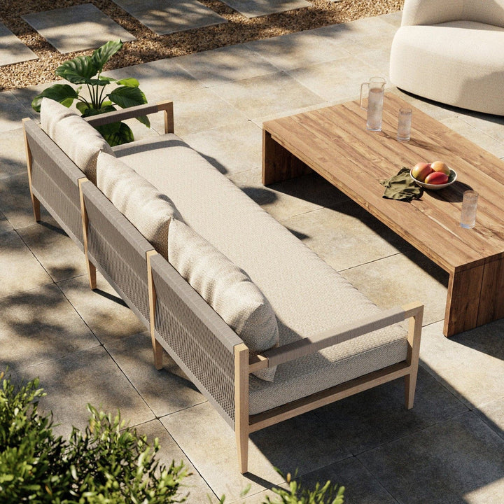 Everly Outdoor Sofa, Washed Brown - Faye Sand