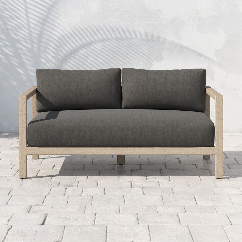 Outdoor Sofas & Sectionals Monterey Outdoor Sofa, Washed Brown - 60" - Charcoal