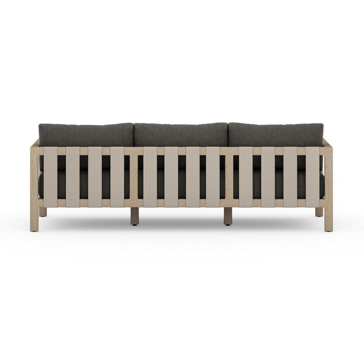 Monterey Outdoor Sofa, Washed Brown - 88" - Charcoal