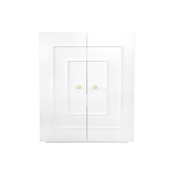 Judd Two Door Matte White Lacquer Cabinet