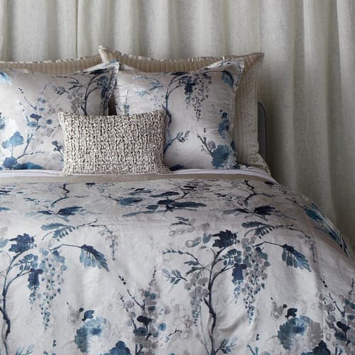 Jardin Fleur Silver Pillow-Ann Gish-ANNGISH-PWJF2222-SIL-Bedding-2-France and Son