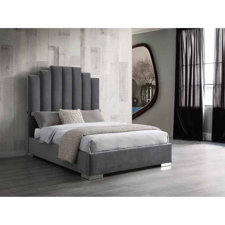 Jordan Queen Bed-Whiteline Modern Living-WHITELINE-BQ1688F-GRY-BedsGrey-4-France and Son