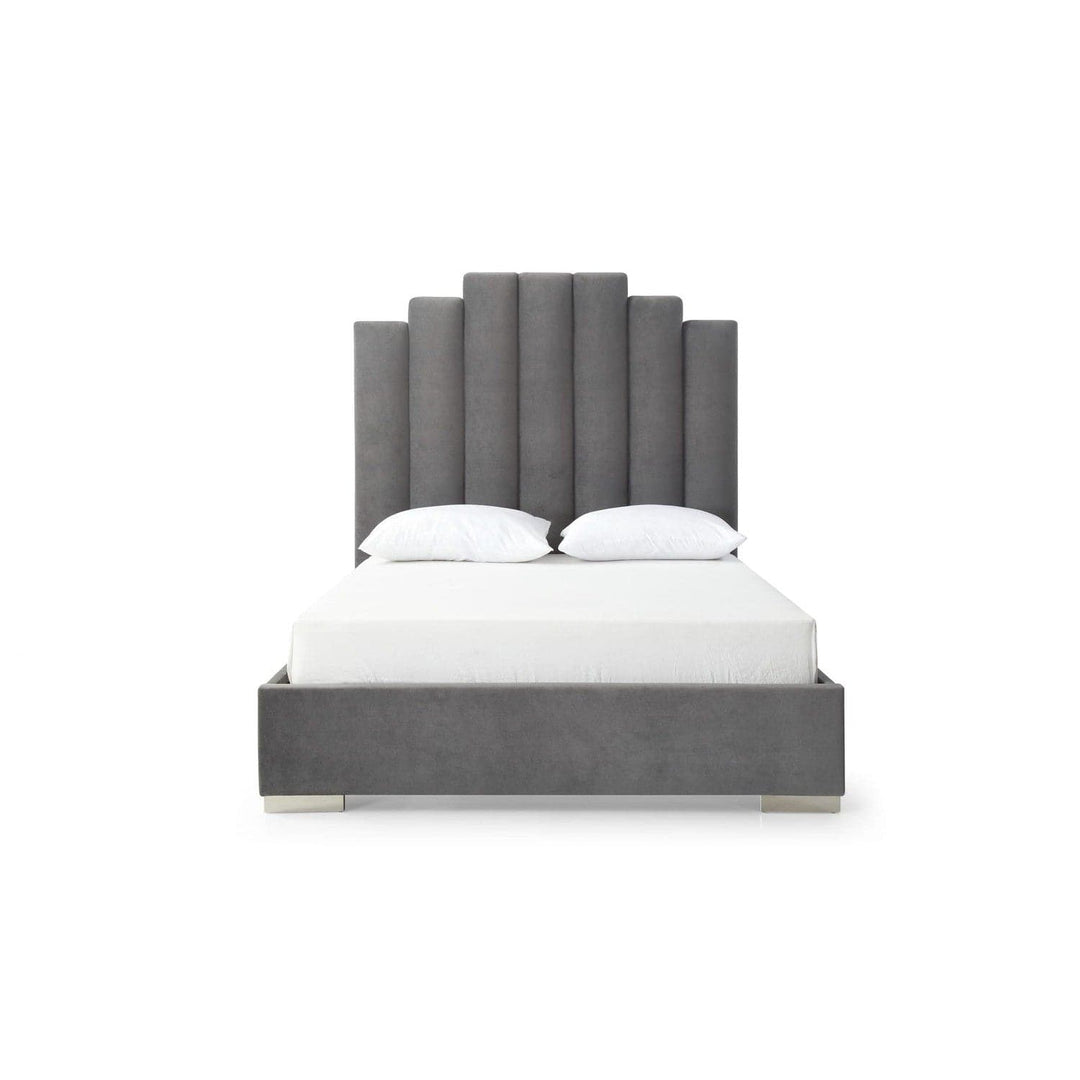 Jordan Queen Bed-Whiteline Modern Living-WHITELINE-BQ1688F-GRY-BedsGrey-5-France and Son