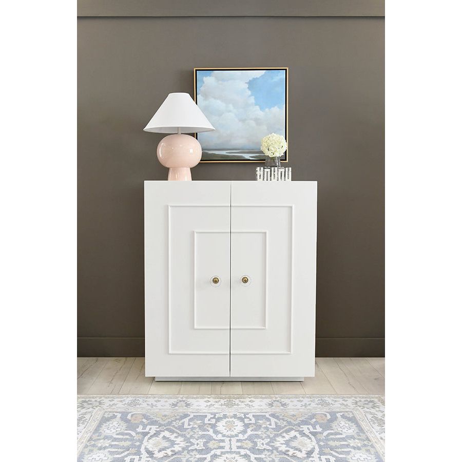 Cabinets & Curios Judd Two Door Matte White Lacquer Cabinet