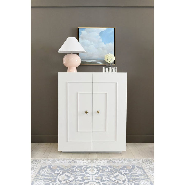 Cabinets & Curios Judd Two Door Matte White Lacquer Cabinet