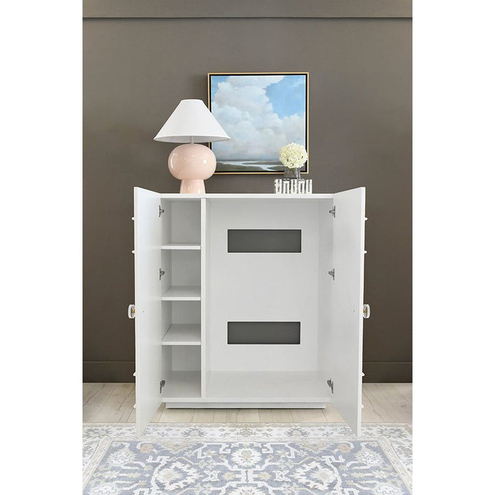 Cabinets & Curios Judd Two Door Matte White Lacquer Cabinet