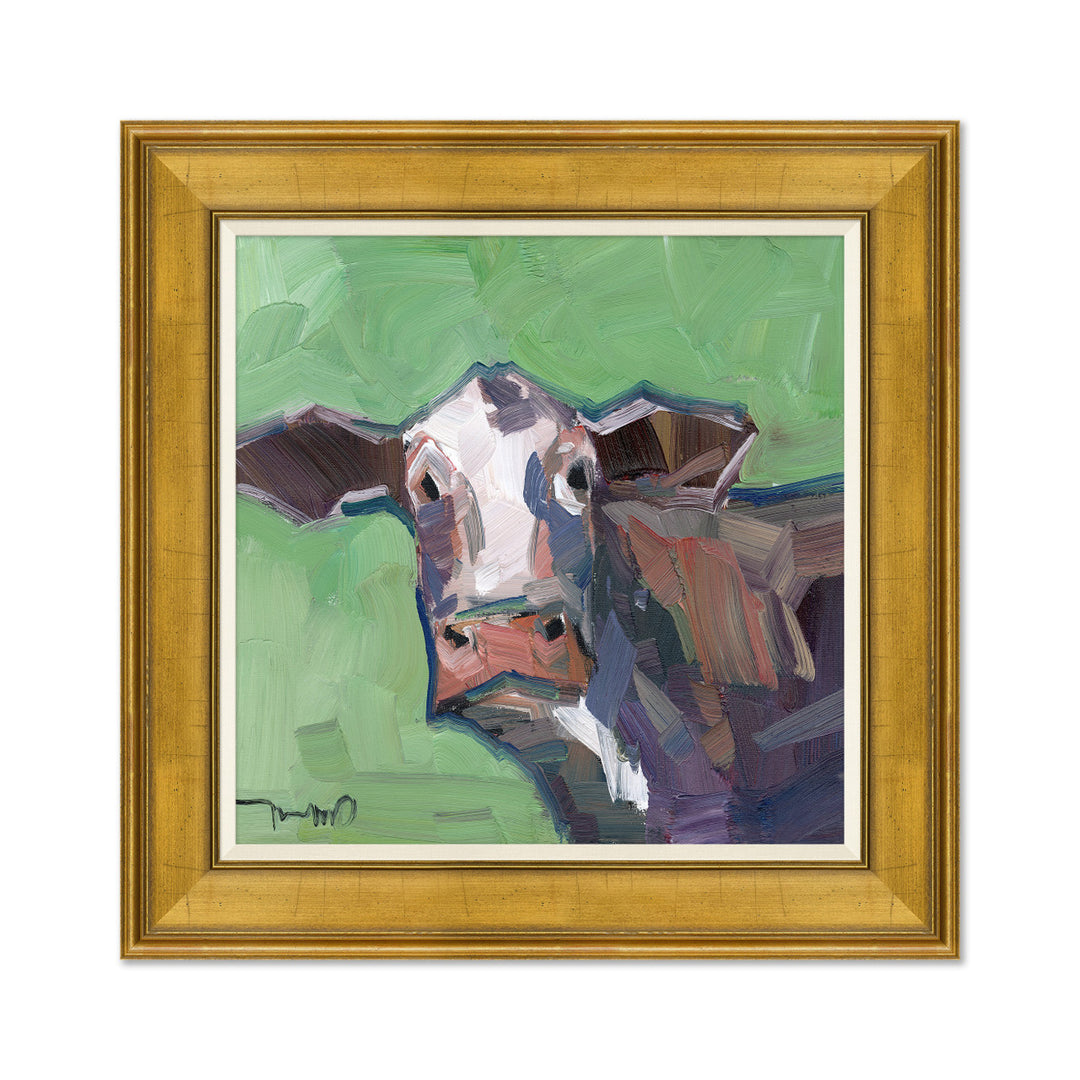 Brown Cow on Canvas by Soicher Marin