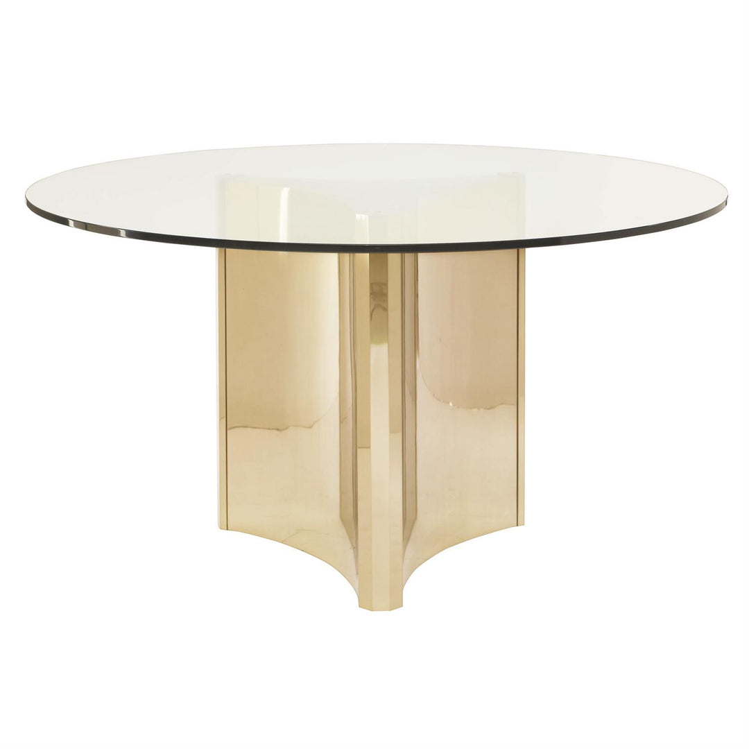 Abbott Dining Table-Bernhardt-BHDT-K1257-Dining TablesRound-Gleaming Patinated Brass Finish-4-France and Son