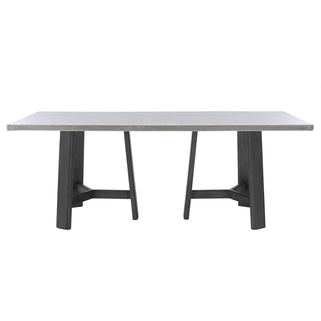 Harding Dining Table-Bernhardt-BHDT-K1590-Dining TablesShort-non-wire brushed wood base-3-France and Son