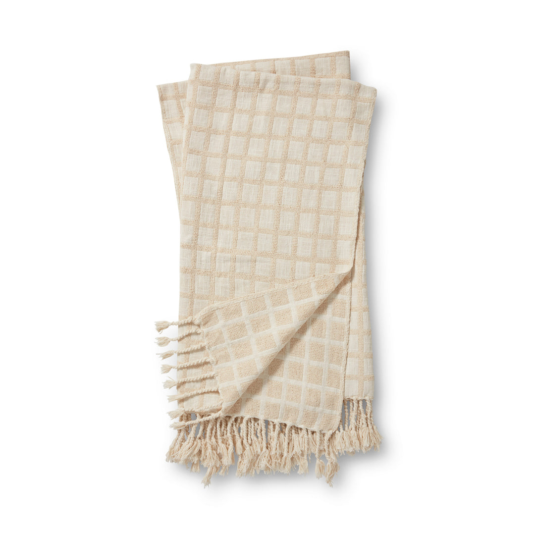 Magnolia Home by Joanna Gaines x Loloi TMH0002 Beige 4'-2" x 5' Throw