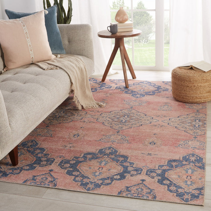 Vibe by Jaipur Living Adalee Medallion Pink/ Blue Area Rug (7'6"X9'6")