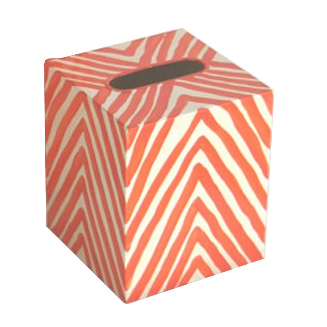 Kleenex Box Cream And Orange Zebra