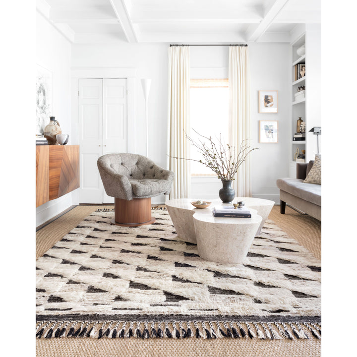 Loloi Khalid Natural / Black 7'-9" x 9'-9" Area Rug