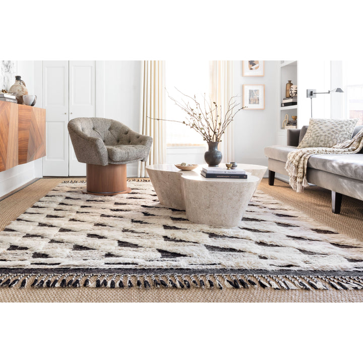 Loloi Khalid Natural / Black 7'-9" x 9'-9" Area Rug