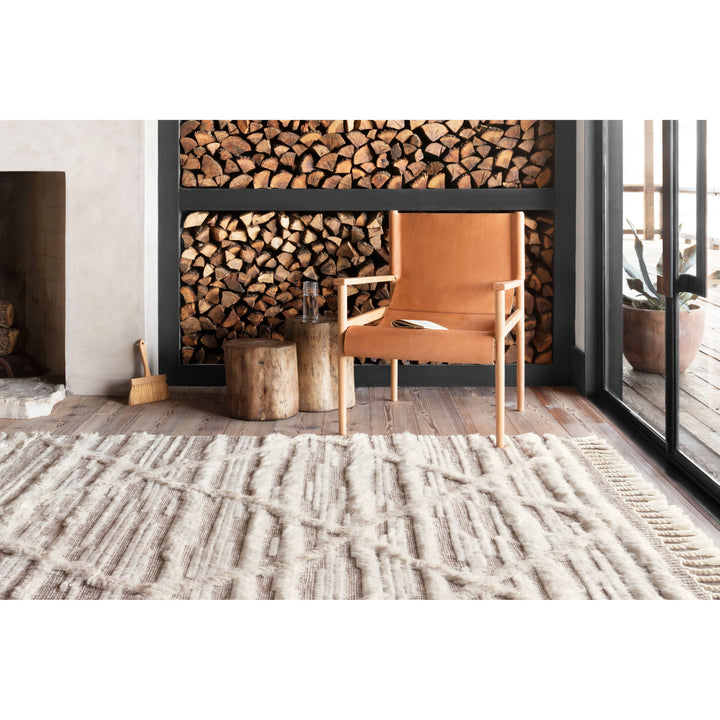 Loloi Khalid Ivory / Taupe 4'-0" x 6'-0" Accent Rug