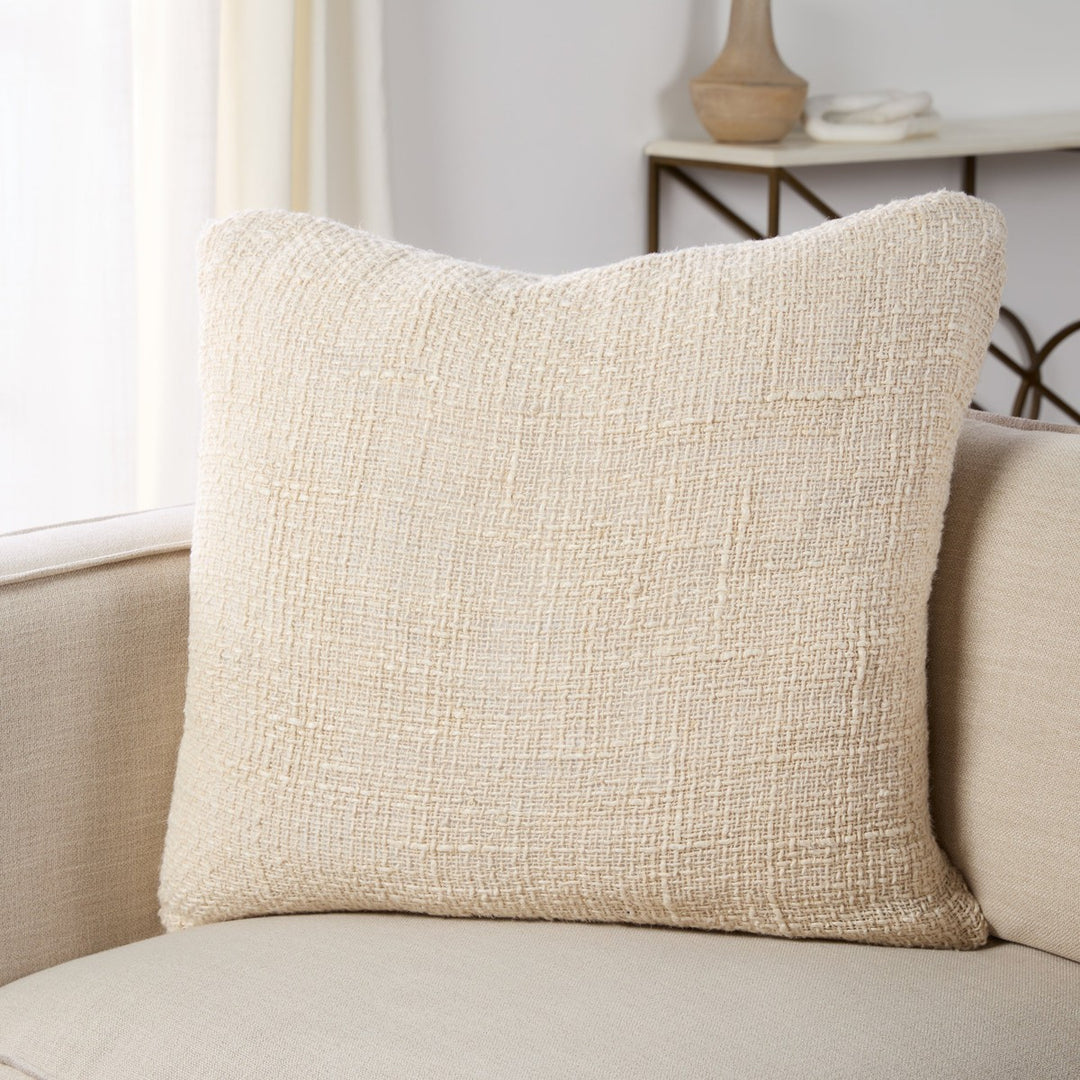 Jaipur Living Tordis Solid Cream Pillow Cover (22" Square)