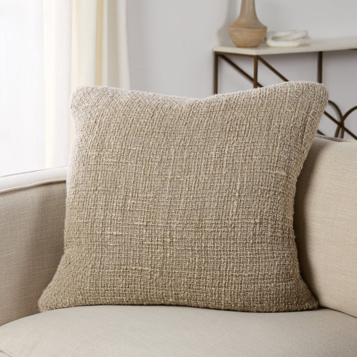 Jaipur Living Tordis Solid Taupe Down Pillow (22" Square)