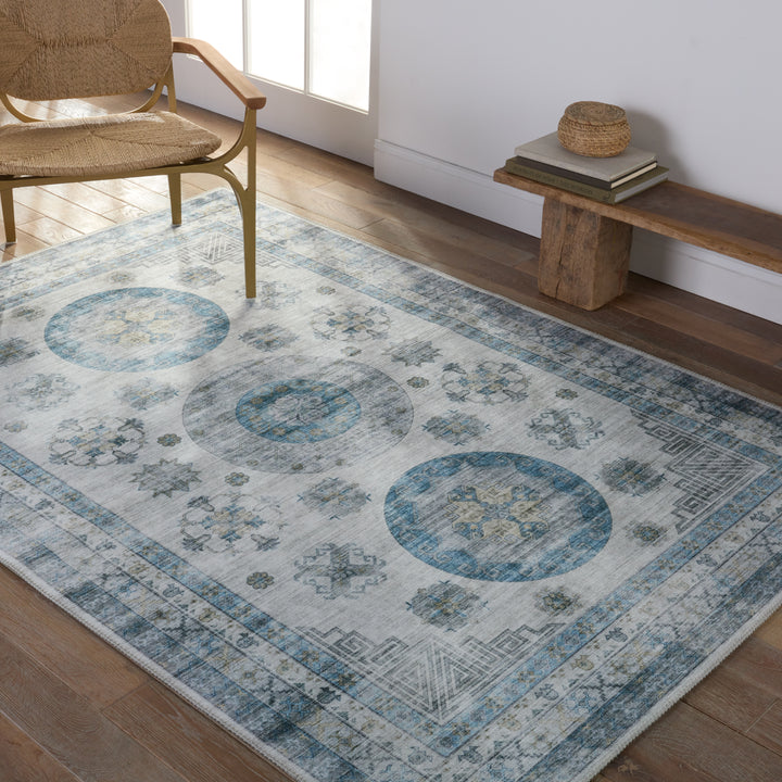 Vibe by Jaipur Living Nyria Medallion Blue/ Light Gray Runner Rug (2'6"X8')