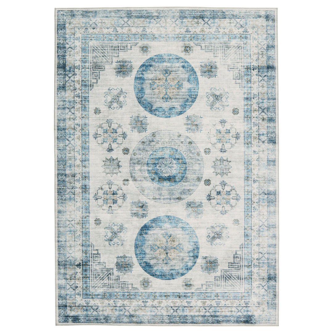 Vibe by Jaipur Living Nyria Medallion Blue/ Light Gray Area Rug (7'6"X9'6")