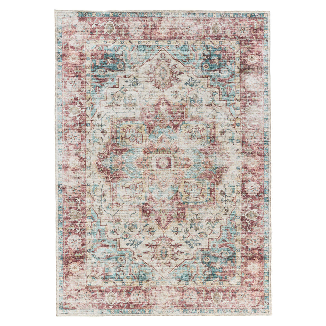 Vibe by Jaipur Living Vandran Medallion Dark Red/ Teal Area Rug (7'6"X9'6")