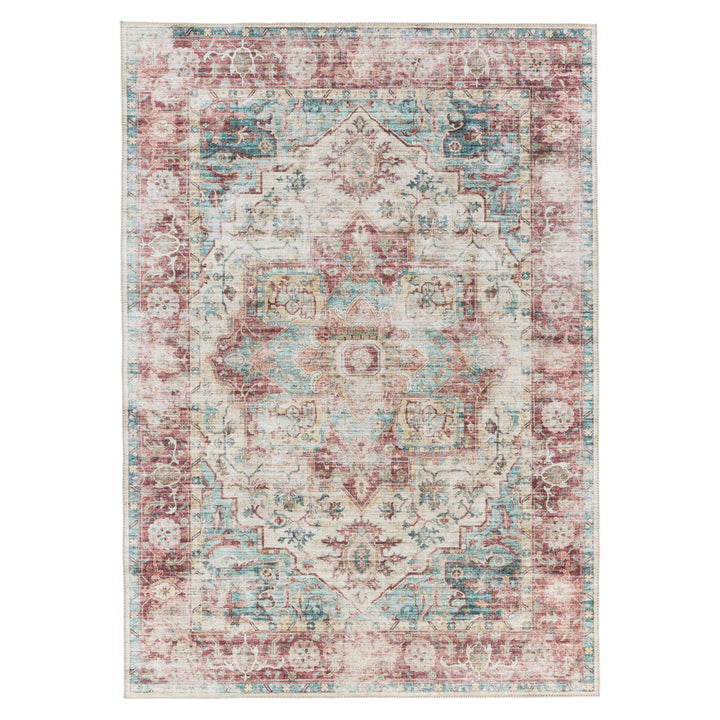 Vibe by Jaipur Living Vandran Medallion Dark Red/ Teal Area Rug (7'6"X9'6")