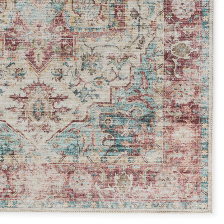 Vibe by Jaipur Living Vandran Medallion Dark Red/ Teal Area Rug (5'3"X7'6")