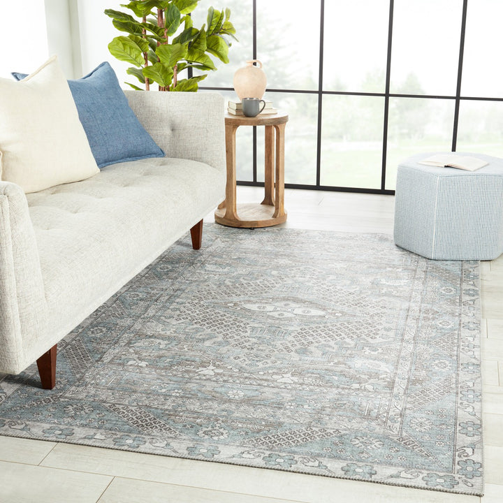 Nikki Chu by Jaipur Living Issa Medallion Light Blue/ Light Gray Area Rug (6'X9')