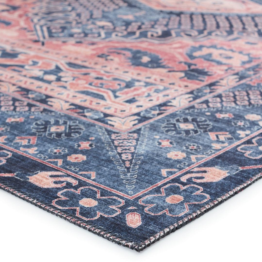 Nikki Chu by Jaipur Living Issa Medallion Dark Blue/ Pink Area Rug (6'X9')