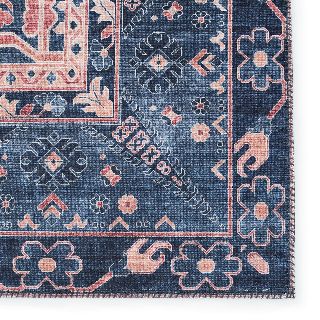 Nikki Chu by Jaipur Living Issa Medallion Dark Blue/ Pink Area Rug (6'X9')