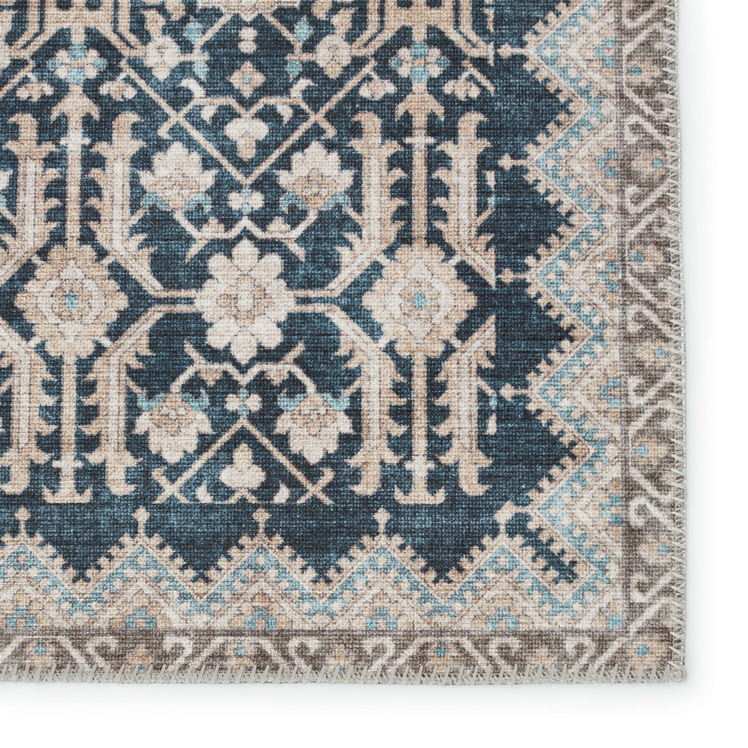 Nikki Chu by Jaipur Living Dalia Trellis Dark Blue/ Tan Area Rug (9'X12')