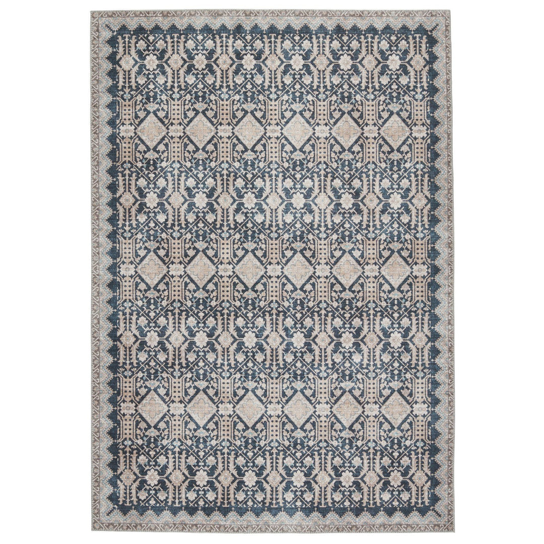 Nikki Chu by Jaipur Living Dalia Trellis Dark Blue/ Tan Area Rug (8'X10')