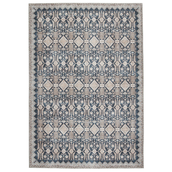 Nikki Chu by Jaipur Living Dalia Trellis Dark Blue/ Tan Area Rug (6'X9')