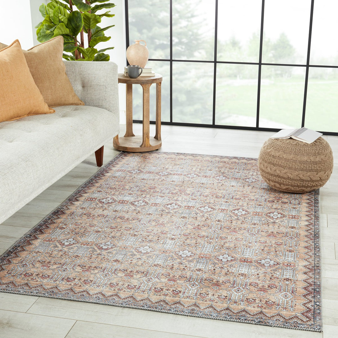 Nikki Chu by Jaipur Living Dalia Trellis Tan/ Light Gray Area Rug (6'X9')