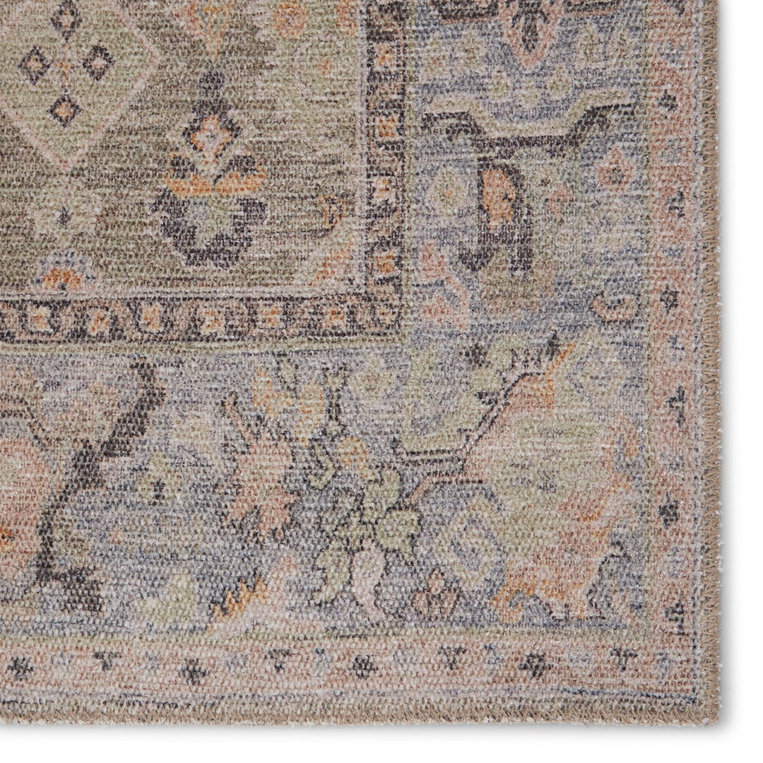 Jaipur Living Avin Oriental Green/ Blue Runner Rug (2'6"X7'6")