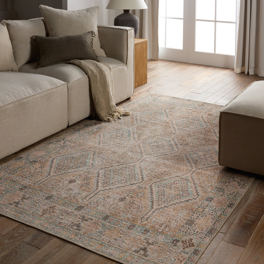 Jaipur Living Marquesa Performance Washable Trellis Brown/Tan Area Rug (7'6"X9'6")