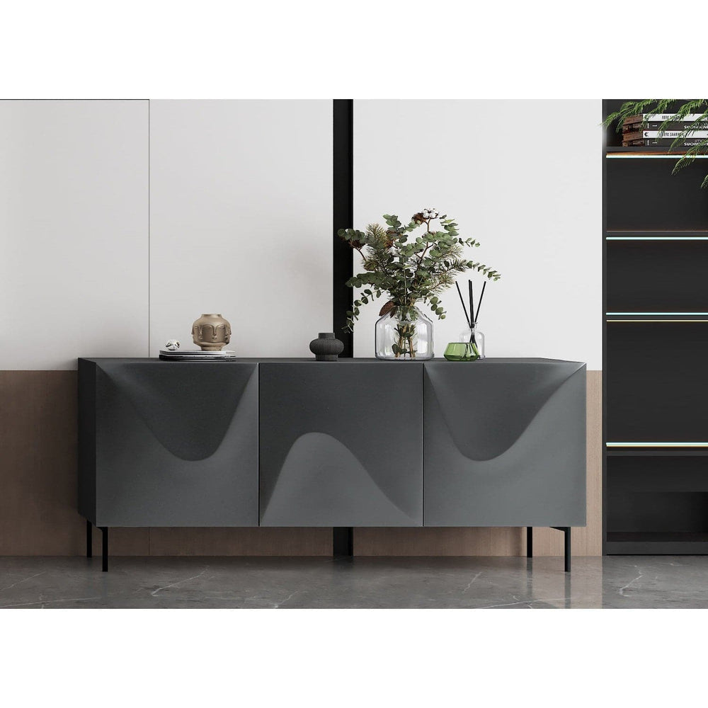 Kaya Buffet-Whiteline Modern Living-WHITELINE-SB1843-DGRY-Sideboards & Credenzas-2-France and Son