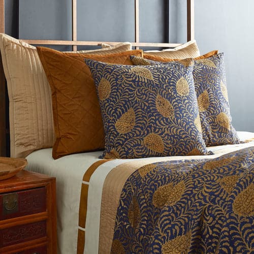Velvet Coverlet Set-Ann Gish-ANNGISH-YSETCOQVQ-AMB-BeddingAmbar-2-France and Son